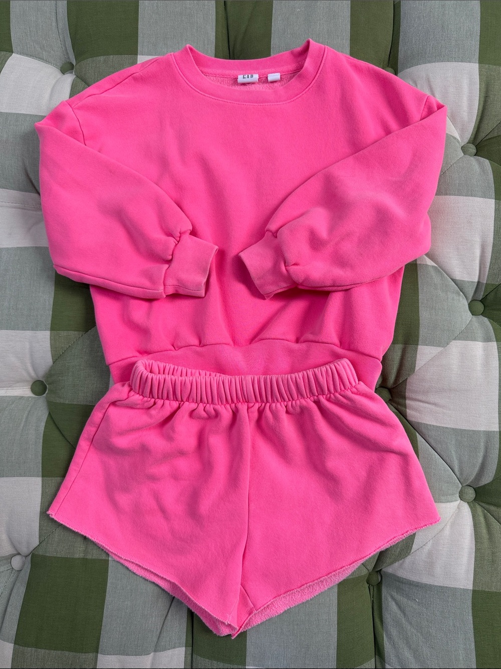 GAP Kids S (6-7) 2-Piece Vintage Terry Fleece Sweat Set - Hot Pink